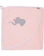 Smithy Kapuzenhandtuch Elefant 100 cm x 100 cm rosa