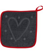  Kracht Baumwoll Frottier Topflappen "100% LIEBE" 22x22 cm