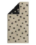 Cawö Handtuch We love Dogs Paws Schwarz-Beige 50 cm x 100 cm