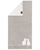 Cawö Duschtuch CUTE CATS EDITION You & Me platin/weiß 80x150 cm 