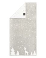 Cawö Handtuch WINTER EDITION Rudi im Schnee 6271 platin/weiß 50x100 cm