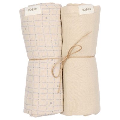 Koeka Musselin tuch 2-pack Lind warm white