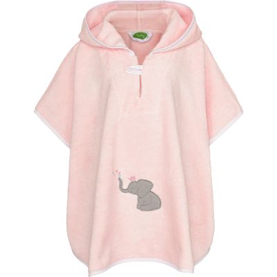 Smithy Badeponcho Premium Baumwolle Elefant rosa