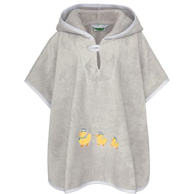 Smithy Badeponcho Premium Baumwolle Ente grau