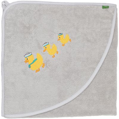 Smithy Kapuzenhandtuch Ente 100 cm x 100 cm grau