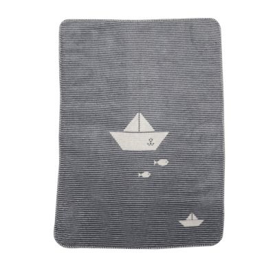 Fussenegger PANDA Babydecke "Schiff" 75 cm x 100 cm anthrazit
