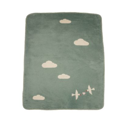 Fussenegger PANDA Babydecke, Lovebirds mit Stick 75 cm x 100 cm hellgrün