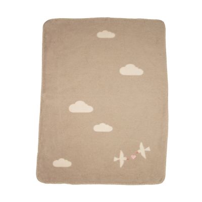 Fussenegger PANDA Babydecke, Lovebirds mit Stick 75 cm x 100 cm natur