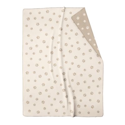 Cawö Wohndecke We love Dogs Paws 62470 Natur-Beige 150 cm x 200 cm