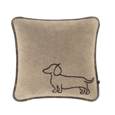 Cawö Kissen WE LOVE DOGS Companion 62480 Schwarz-Beige 50 cm x 50 cm