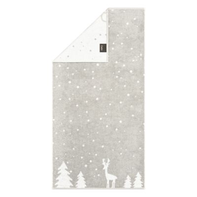 Cawö Handtuch WINTER EDITION Rudi im Schnee 6271 platin/weiß 50x100 cm 