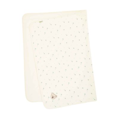 Steiff Jersey Babydecke Glücksklee ungefüttert cremeweiß hellgrün 90 cm x 60 cm
