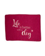 Fussenegger Haustierdecke "life is better" dog 70 cm x 90 cm pink