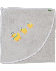 Smithy Kapuzenhandtuch Ente 100 cm x 100 cm grau